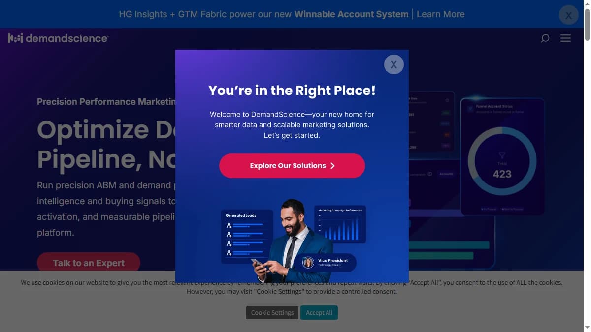 Terminus homepage — multi-channel ABM execution as a Demandbase alternative