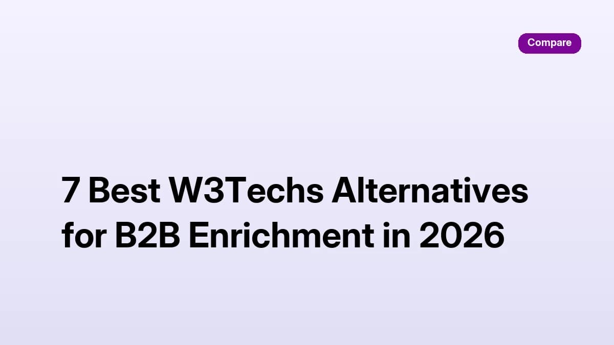 7 Best W3Techs Alternatives for B2B Enrichment in 2026