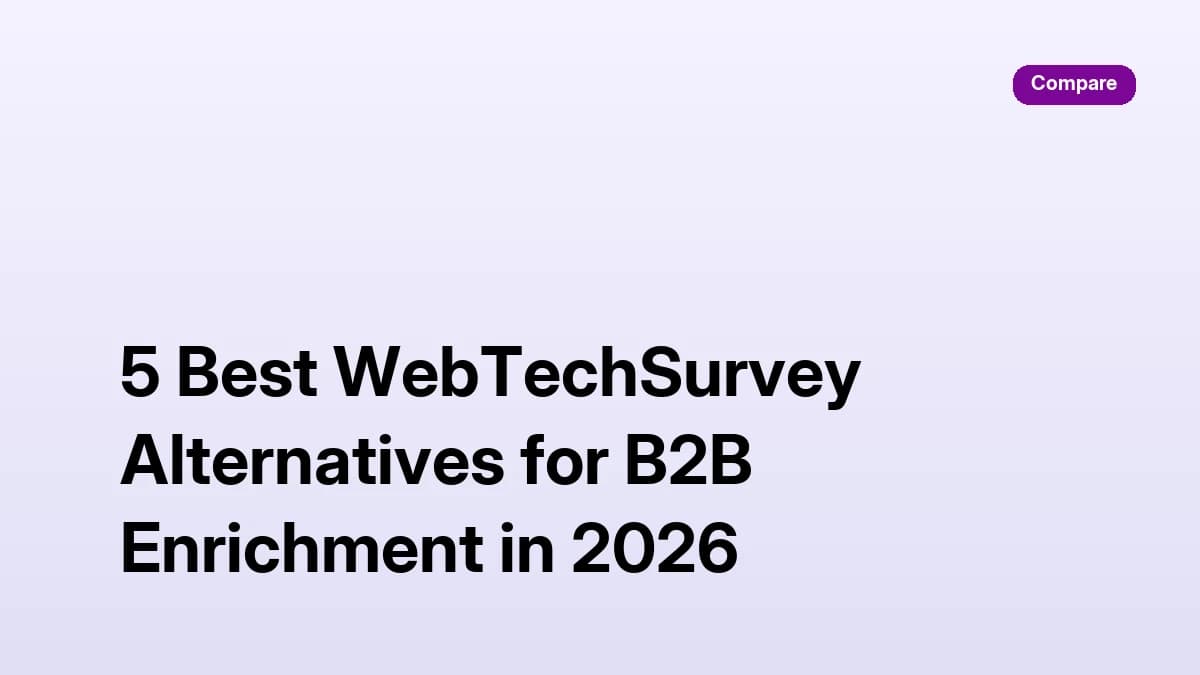 Best WebTechSurvey alternatives for B2B enrichment in 2026 — comparison guide