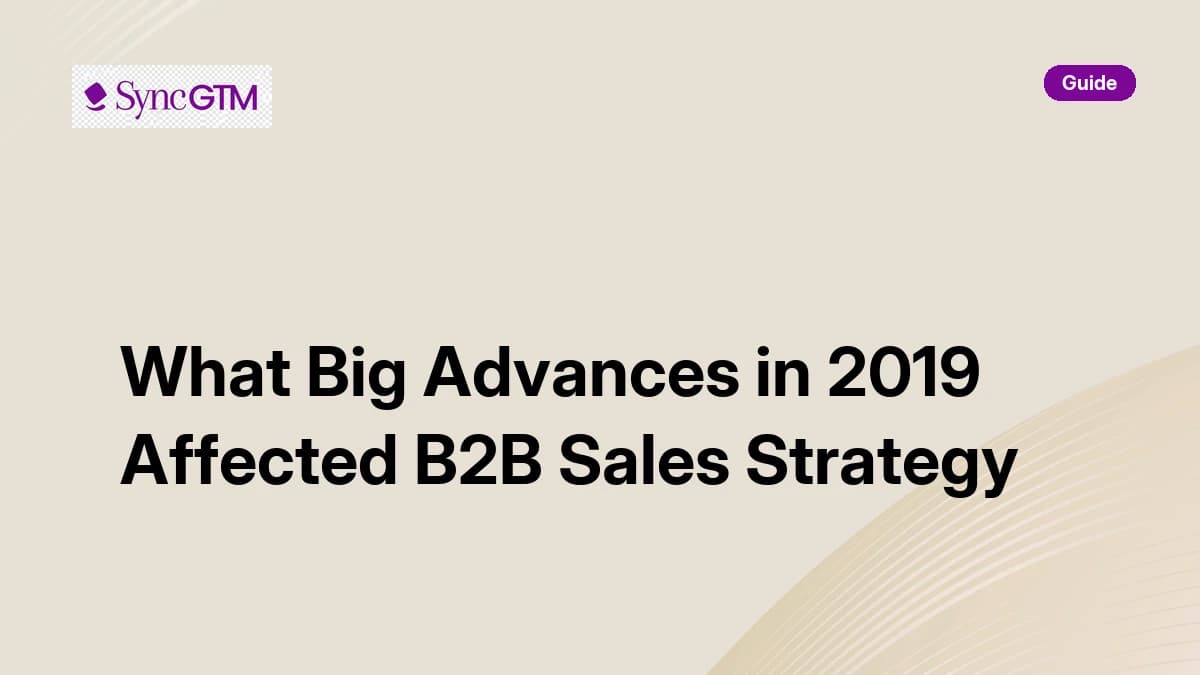 What big advances in 2019 affected B2B sales strategy — SyncGTM guide