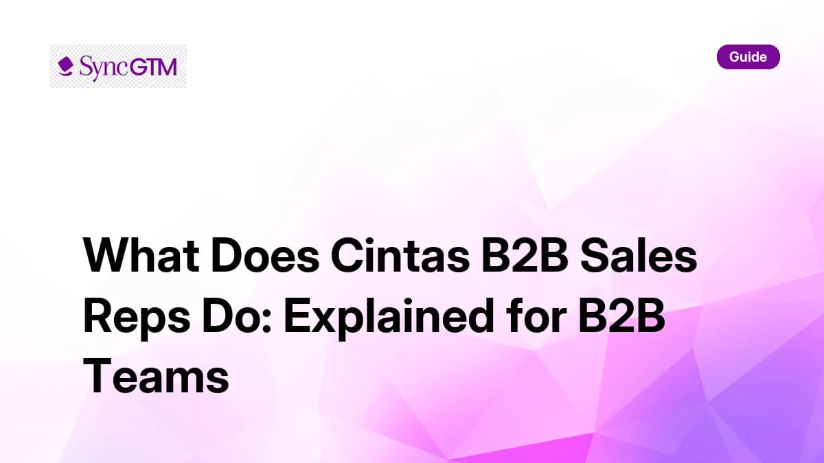 What does a Cintas B2B sales rep do — role guide for B2B teams