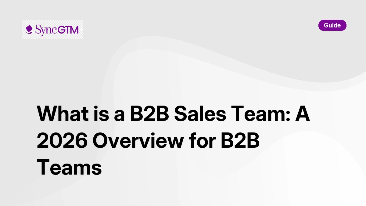What is a B2B sales team — roles, structure and best practices guide by SyncGTM