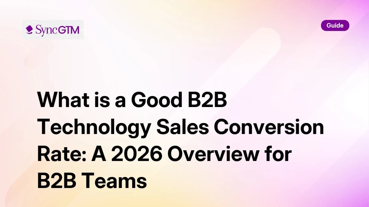 What is a good B2B technology sales conversion rate — 2026 benchmarks guide by SyncGTM
