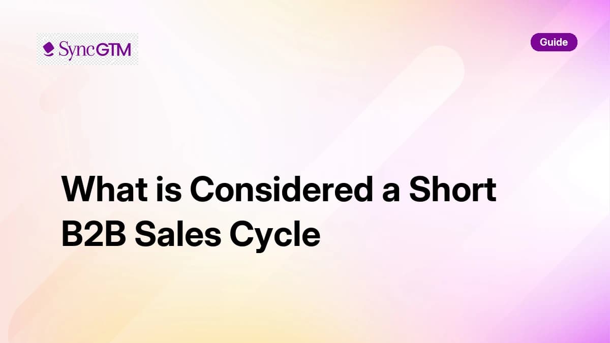 What is considered a short B2B sales cycle — benchmarks and acceleration guide by SyncGTM