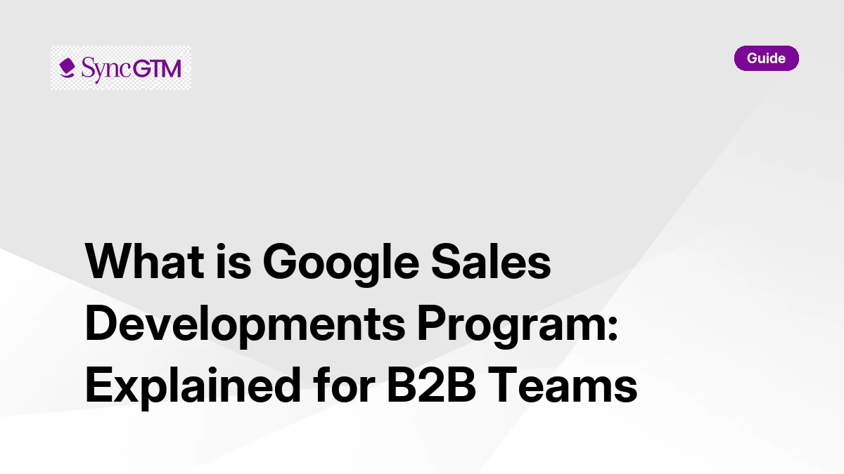 What is Google Sales Developments Program — explained for B2B teams