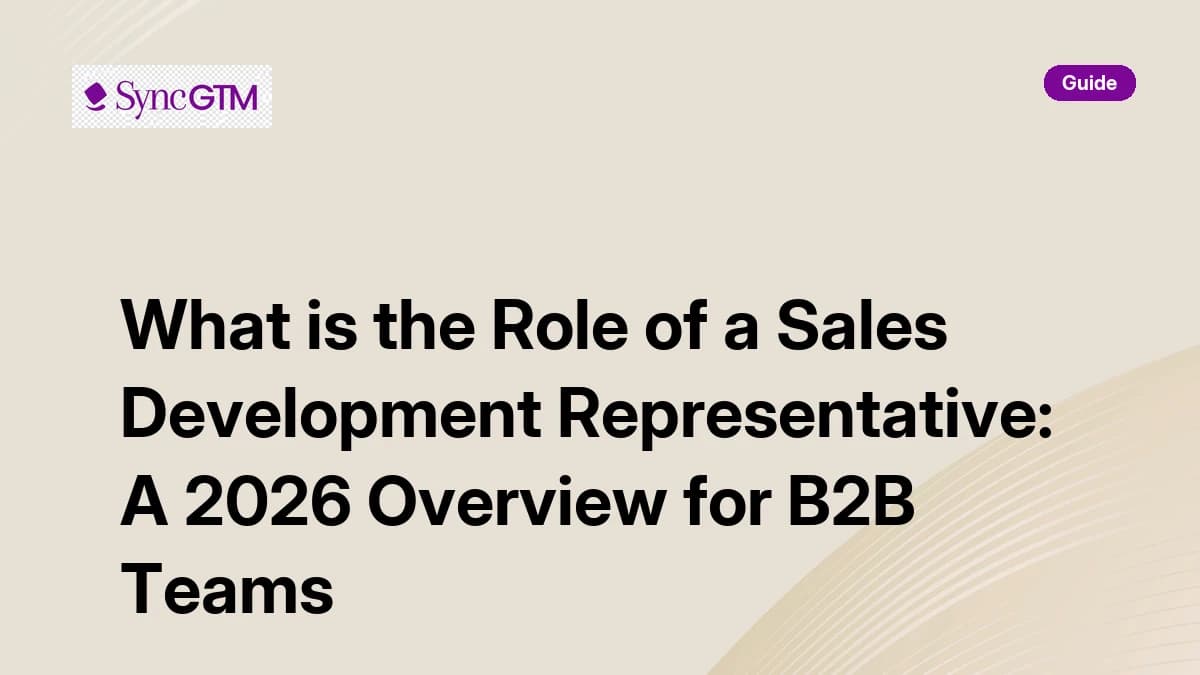 What is the role of a sales development representative — 2026 overview for B2B teams