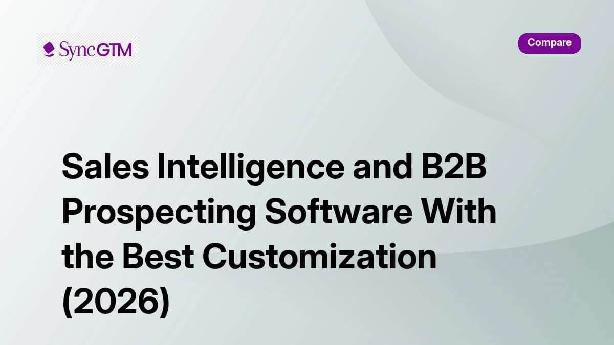 Sales intelligence and B2B prospecting software customization options comparison 2026