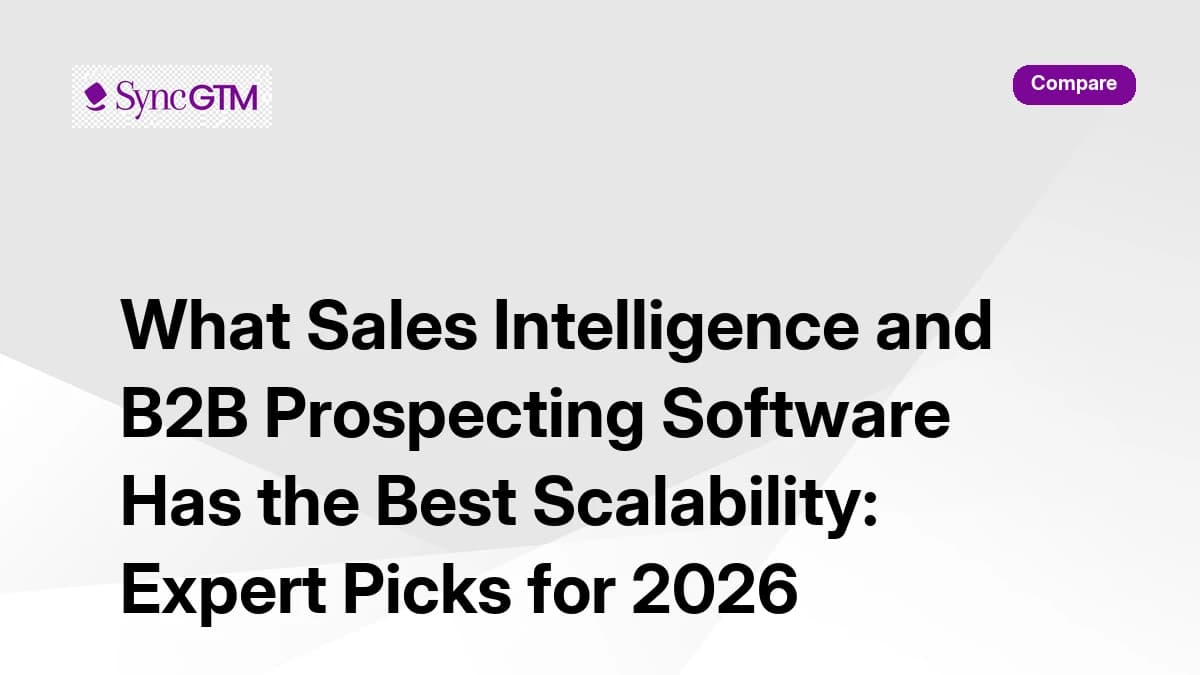 Sales intelligence and B2B prospecting software scalability comparison 2026