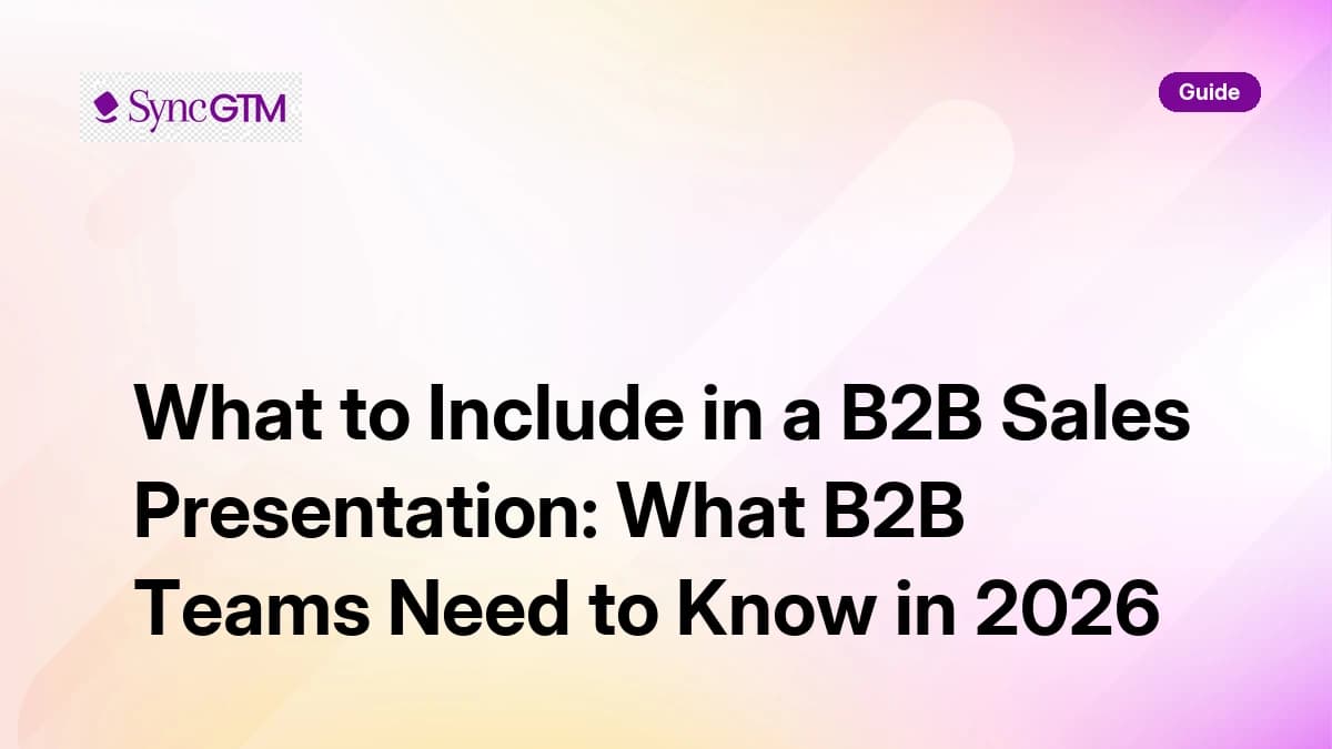 What to include in a B2B sales presentation — slide-by-slide guide for GTM teams by SyncGTM