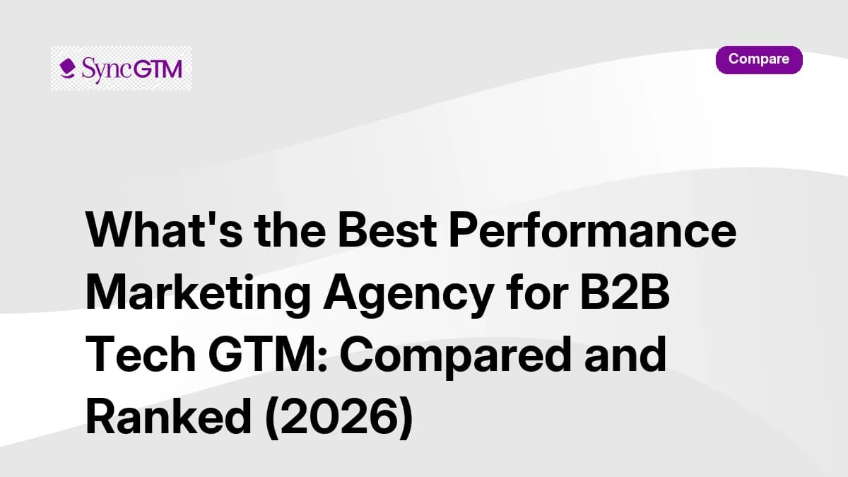 Best performance marketing agency for B2B tech go-to-market — compared and ranked 2026