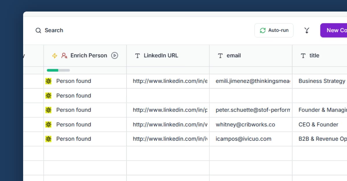 Enrich person profiles with verified contact data template preview