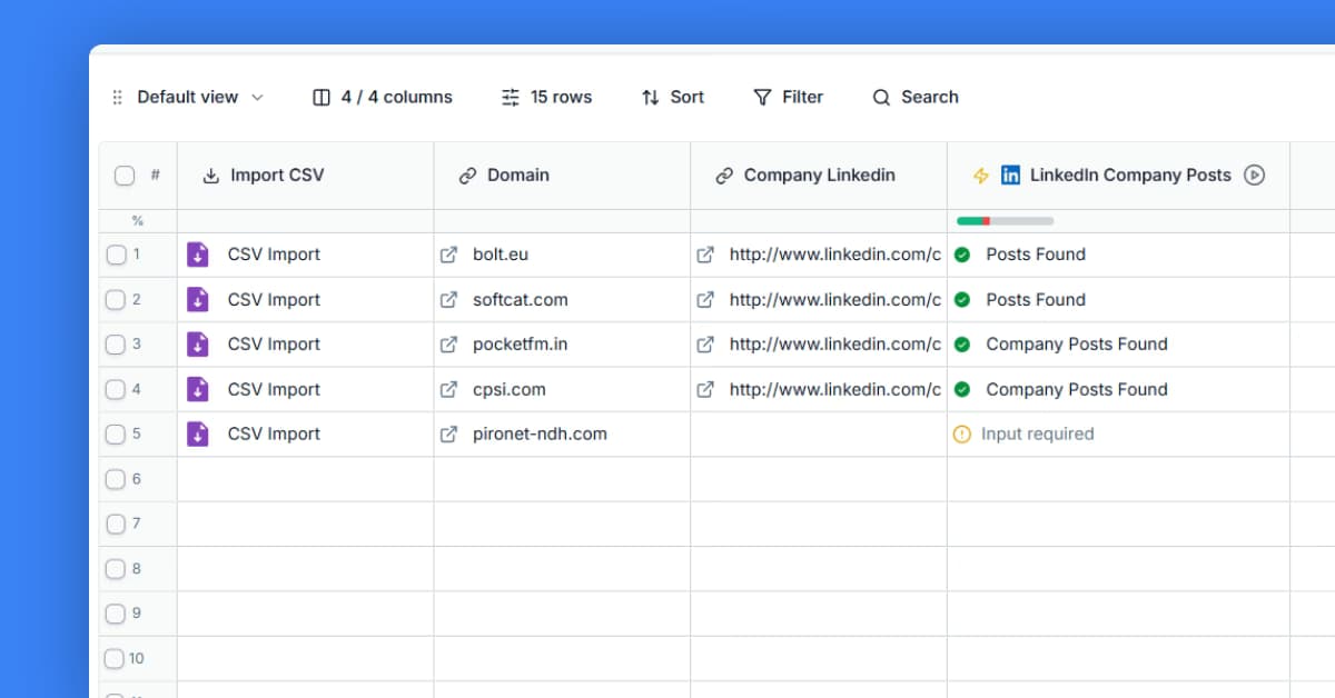 Scrape LinkedIn posts by keyword or hashtag template preview